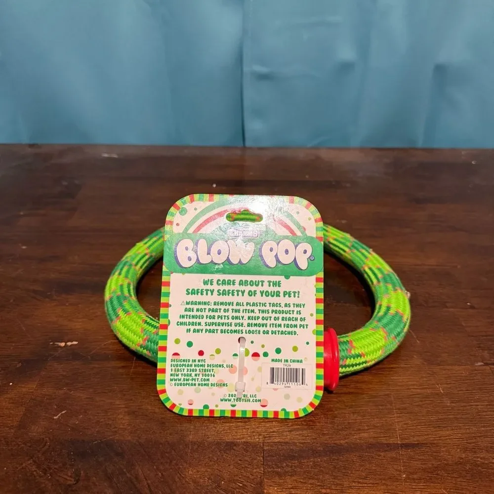 Charms Blow Pop-themed rope dog toy
